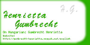 henrietta gumbrecht business card